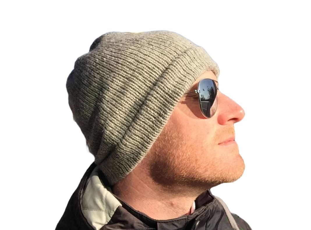 Gorro Beanie Slouchy Plomo Gris De Lana Alpaca Chilena 100%-3