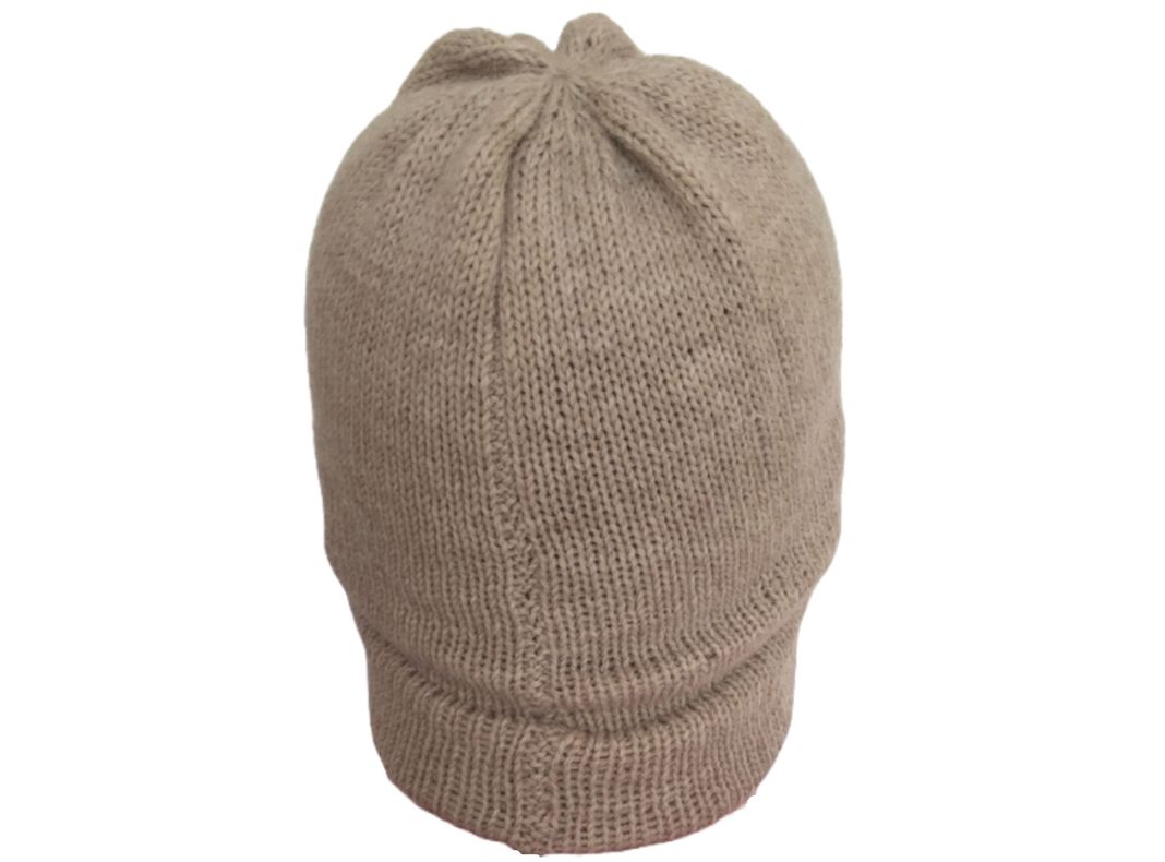 Gorro Beanie Slouchy Beige De Lana Alpaca Chilena 100%-1