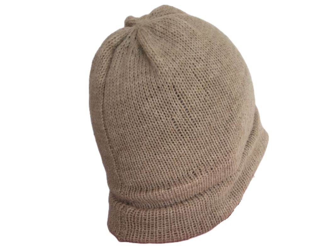 Gorro Beanie Slouchy Beige De Lana Alpaca Chilena 100%-3