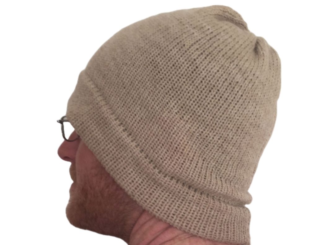 Gorro Beanie Slouchy Beige De Lana Alpaca Chilena 100%-4