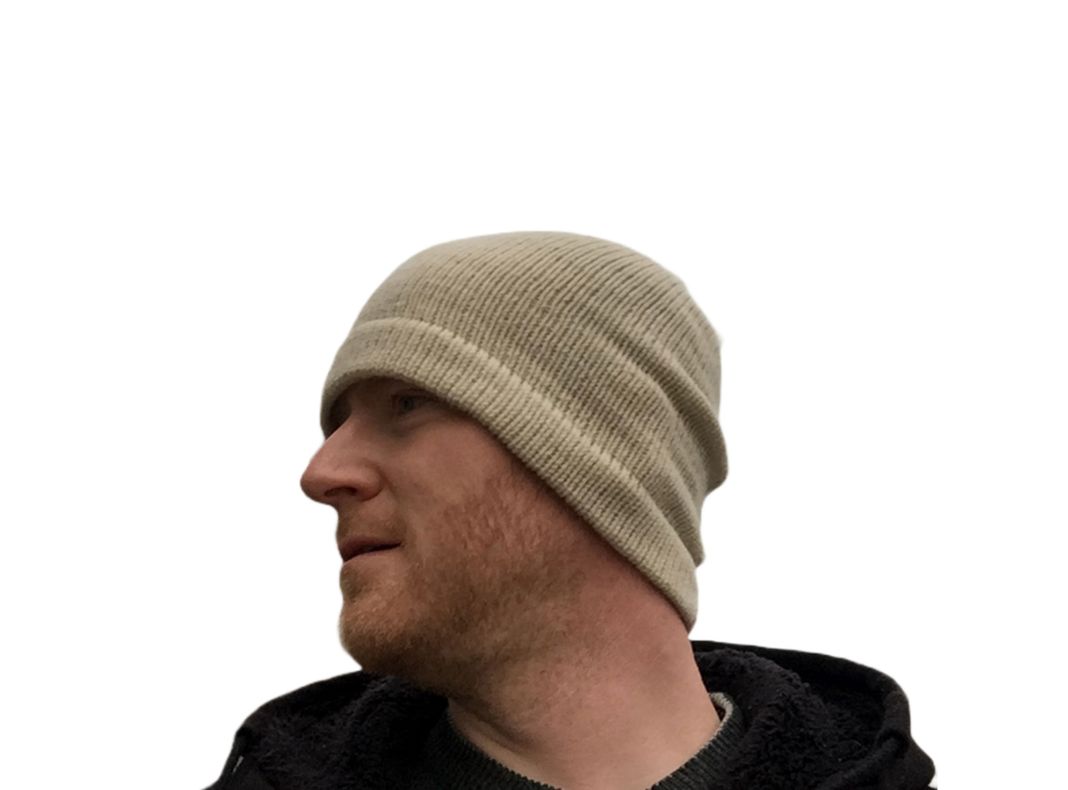 Gorro Beanie Slouchy Blanco De Lana Alpaca Chilena 100%-2