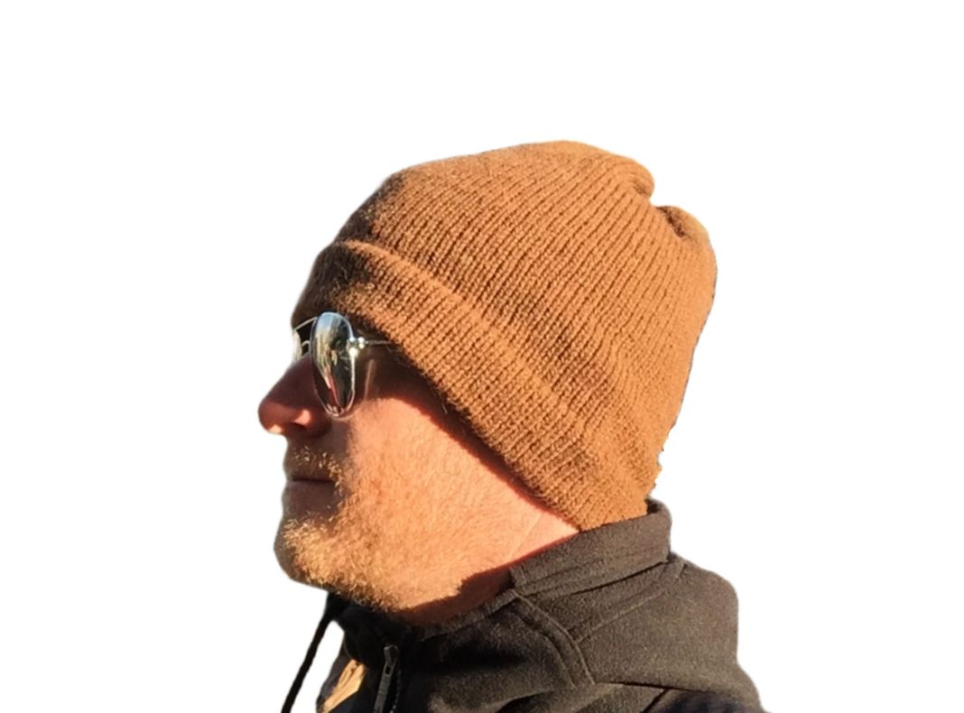 Gorro Beanie Slouchy Marrón Café De Lana Alpaca Chilena 100%-1