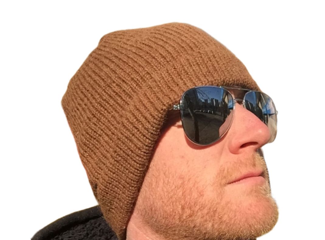 Gorro Beanie Slouchy Marrón Café De Lana Alpaca Chilena 100%-4