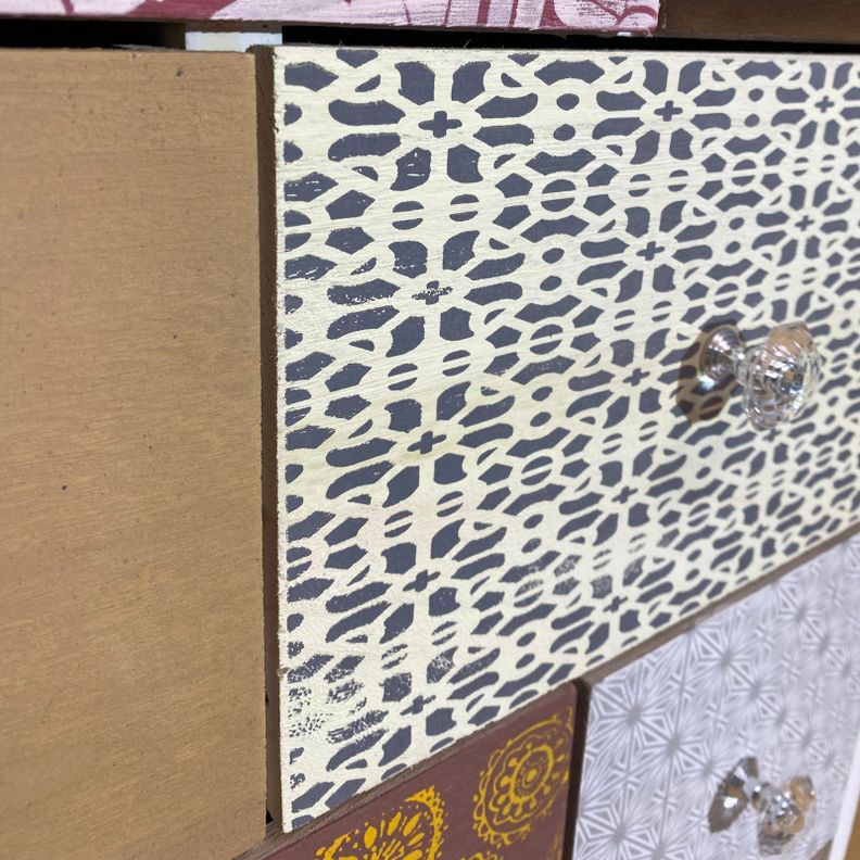 Mueble 8 Cajones. Estampado - S0304-2