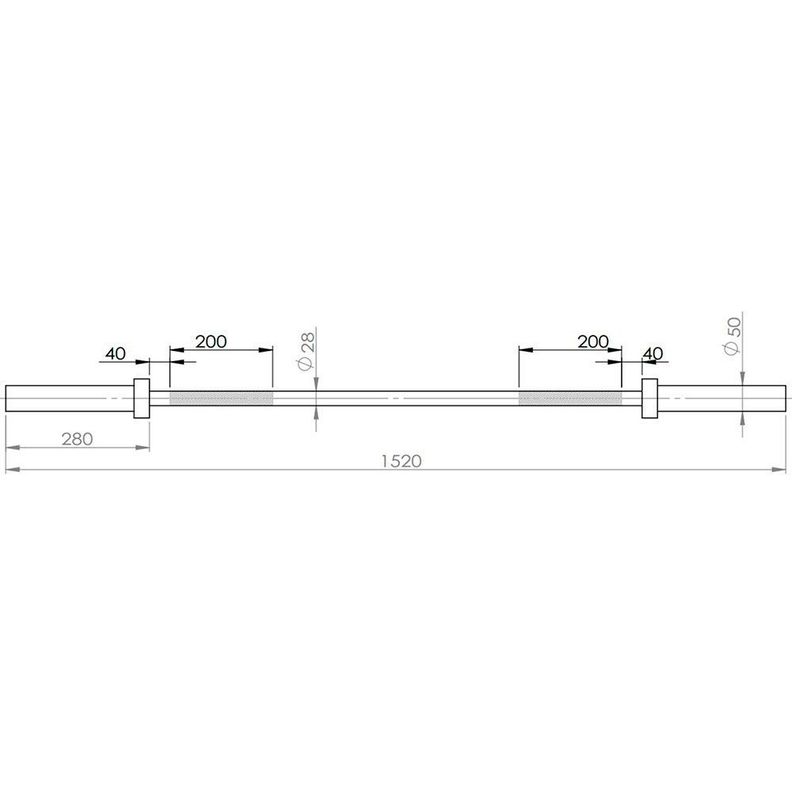 Barra Olímpica Recta Cromada 152 cm-2