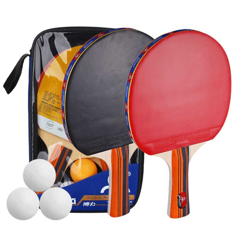Set 2 Paletas y 3 Pelotas de Tenis de Mesa con Bolso de Transporte-1
