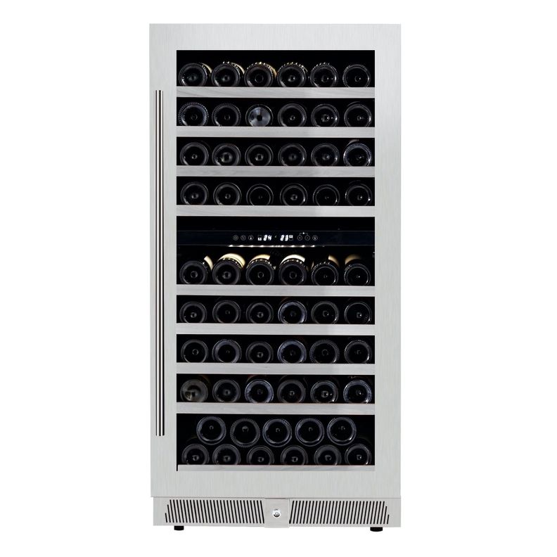 Cava de vinos premium; 2 zonas; 99 botellas; empotrable; climatizada-0