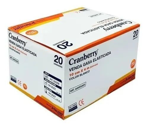Venda Gasa Elasticada Blanca Cranberry 10cm X 4mts 20 Unds Blanco