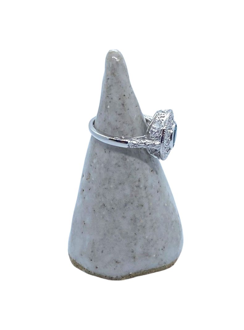 Anillo Primavera de MIA from Praga. Plata 925 Cristal Celeste Aguamarina / Rosado Padaradcsha-4