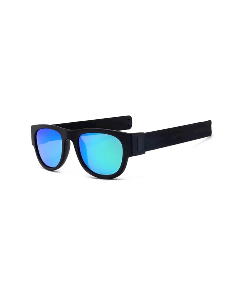 Gafas de Sol Plegables - Negro/VerdeAzulado-0