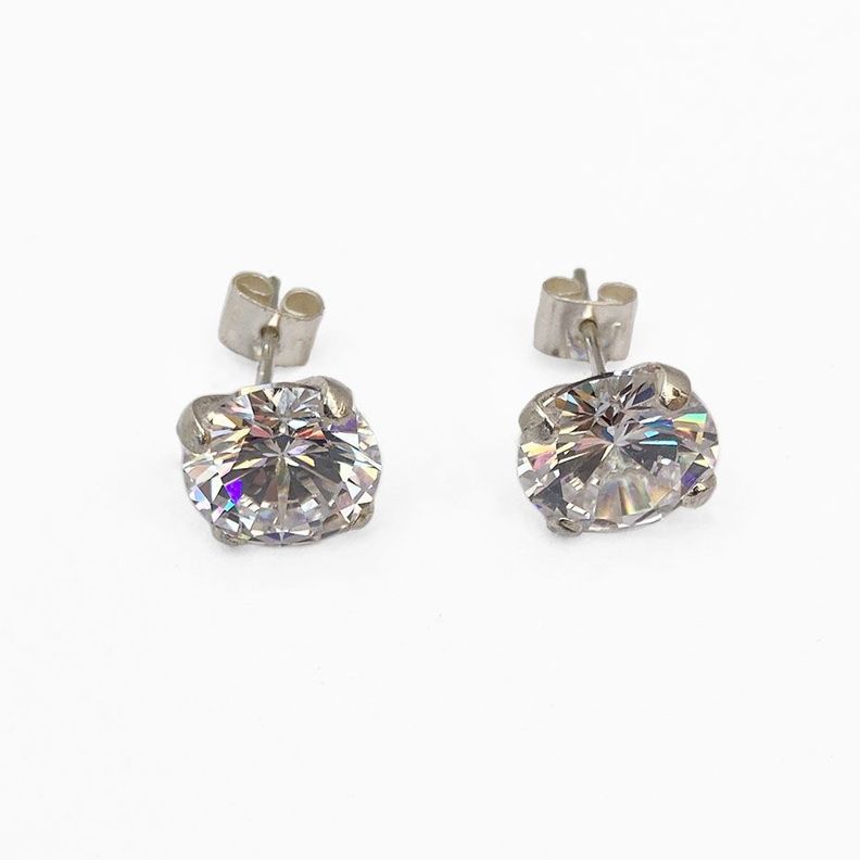 Aros Circón Plata 8mm Transparente-0