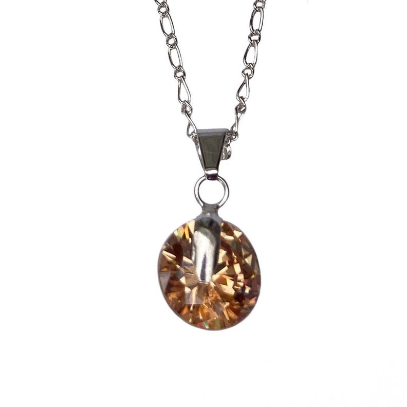 Collar Circon y Plata Champana