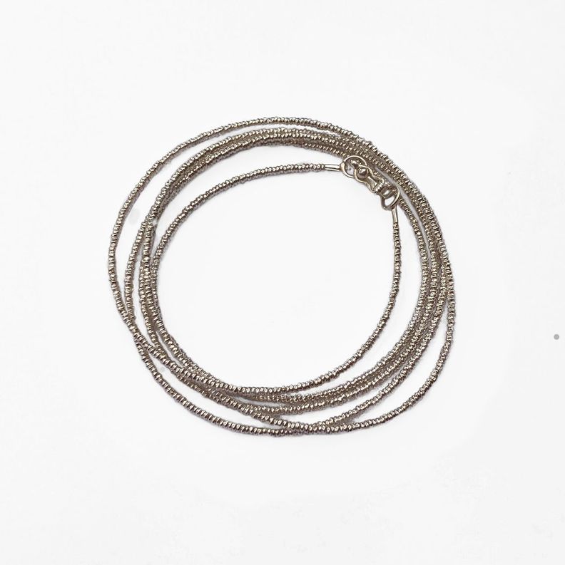 Pulsera Mostacilla de Plata 94 cm-0