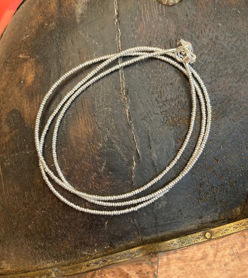 Pulsera Mostacilla de Plata 55 cm-2