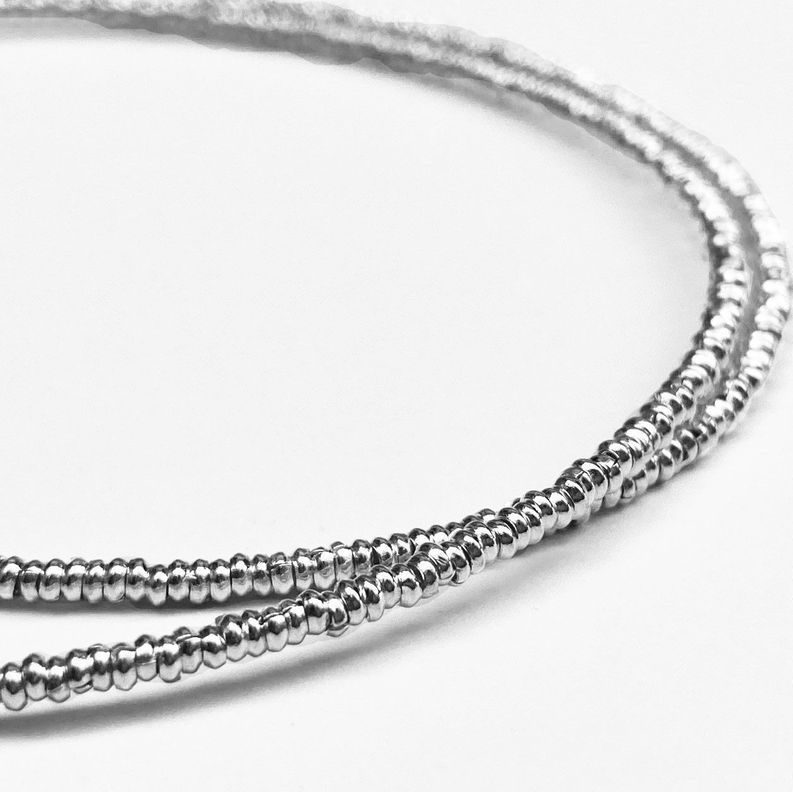 Collar Mostacilla de Plata 40 cm-1