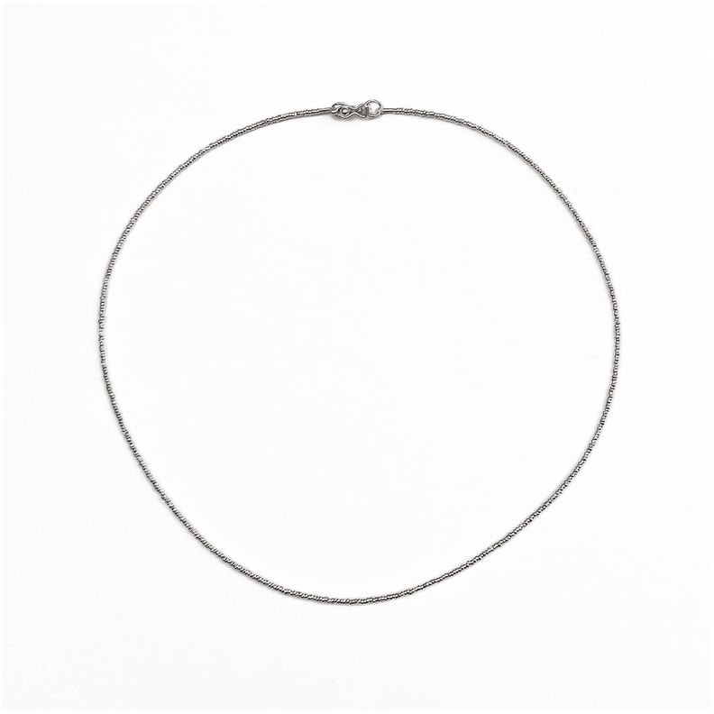 Collar Mostacilla de Plata 40 cm-0