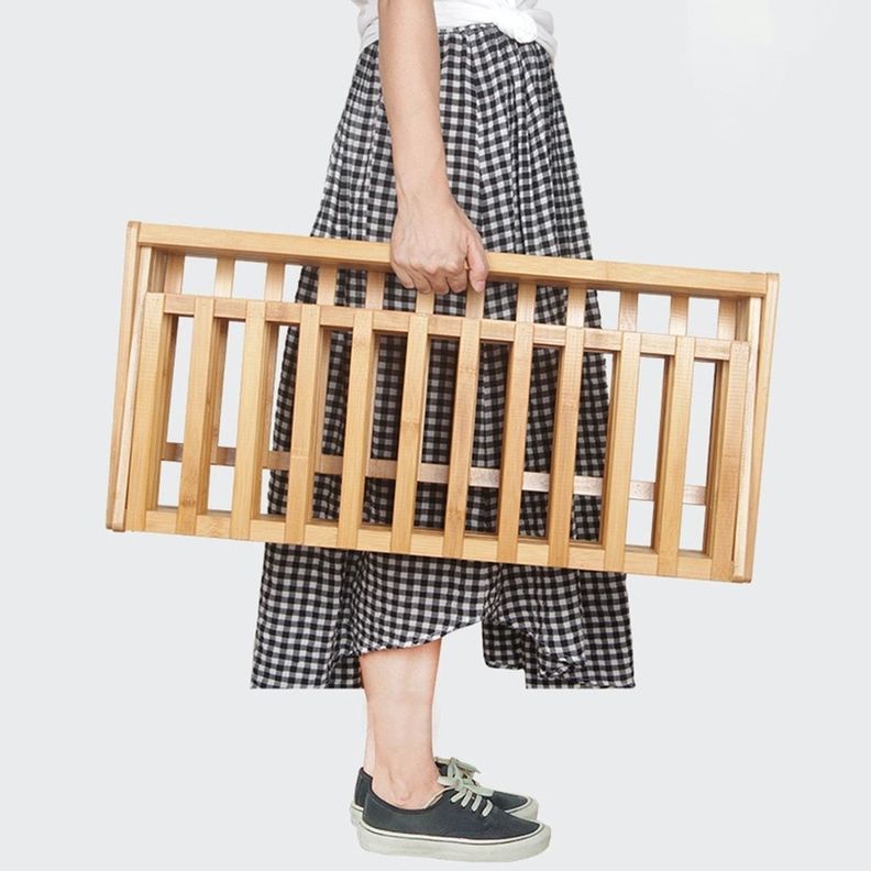 Zapatera Estante Organizador De Zapatos Plegable 3 Niveles Bambú-2