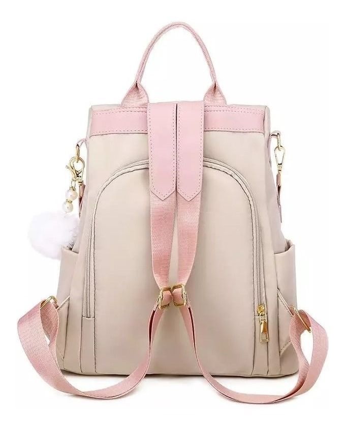 Mochila Antirrobo Cartera Impermeable Mujer Negro Bordado-4
