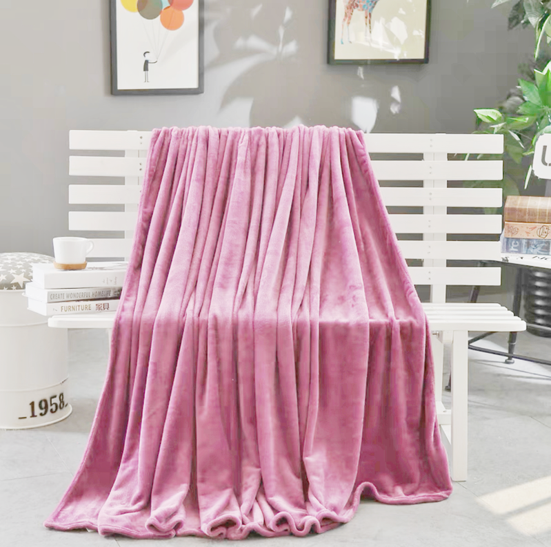 Frazada Velvet Plush 1.5 Plazas 150cm*230cm Rosada Rosado
