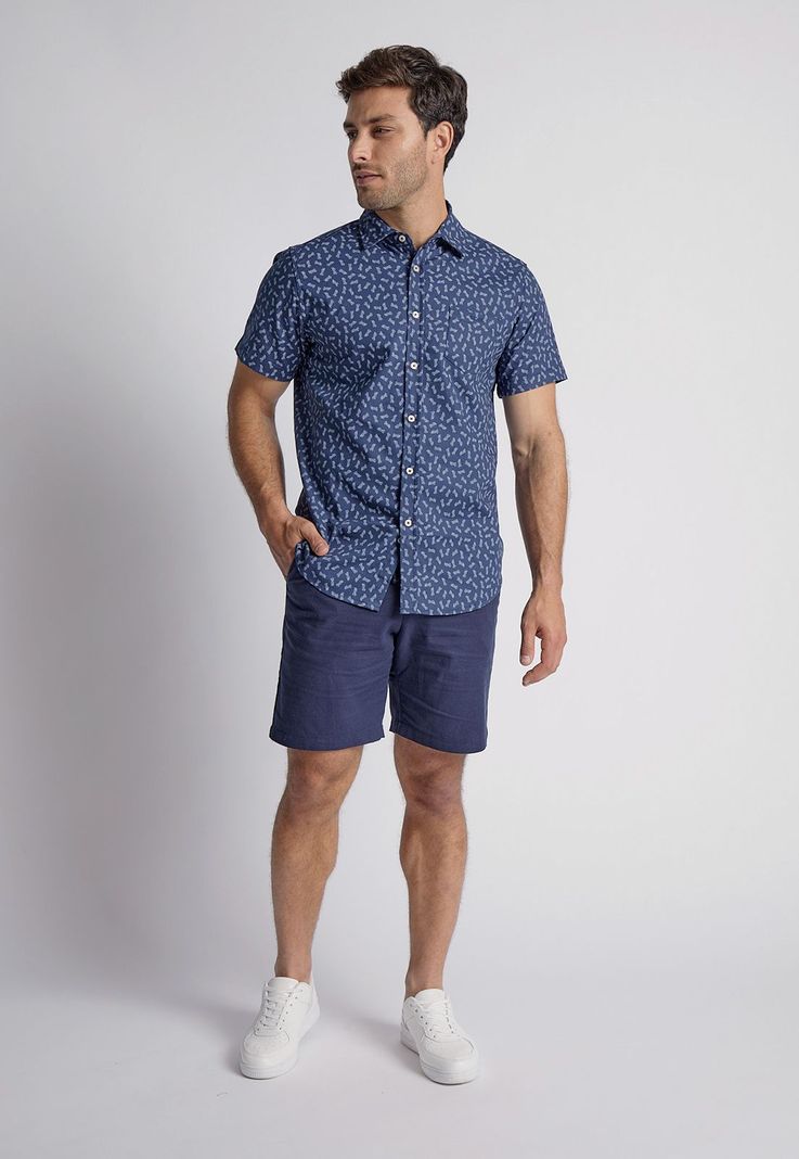 Camisa Hombre Piñas Azul Sioux-3