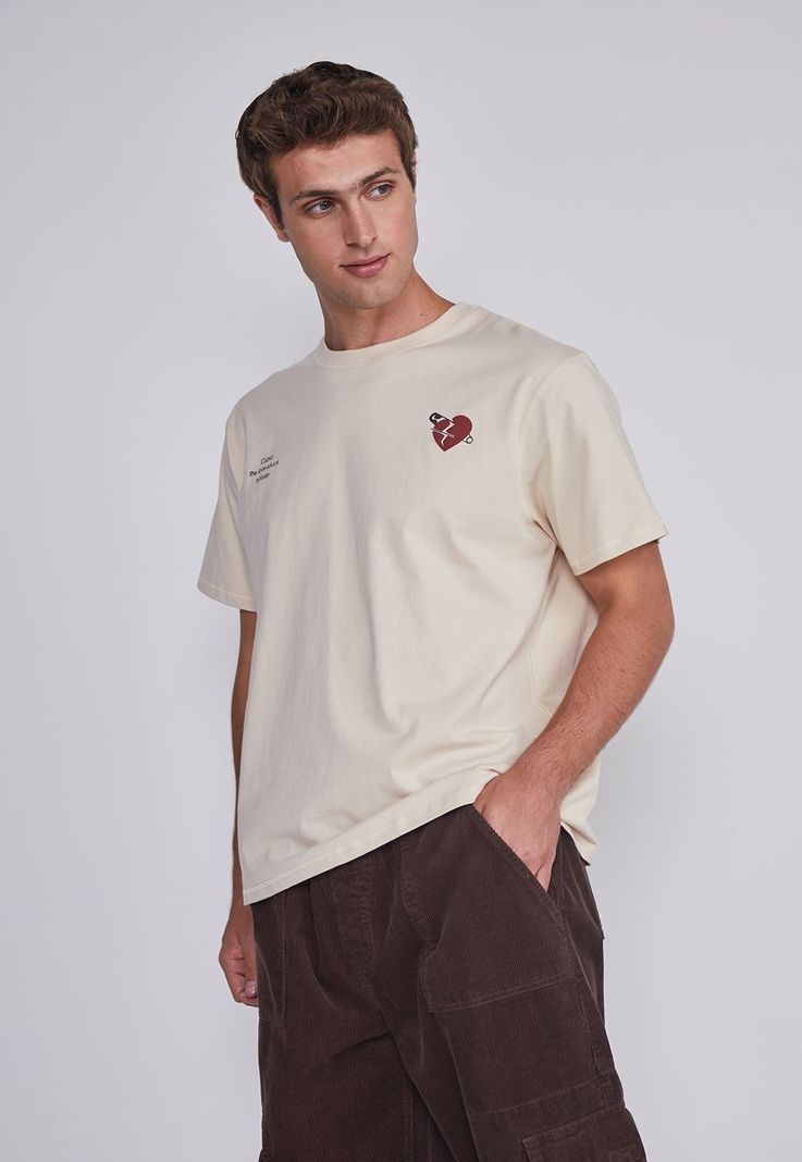 Polera Hombre Corazon Cupido Beige Sioux-0