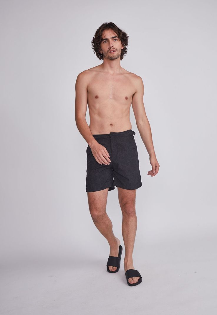 Traje De Baño Hombre Negro Velcro Hebillas Sioux-4