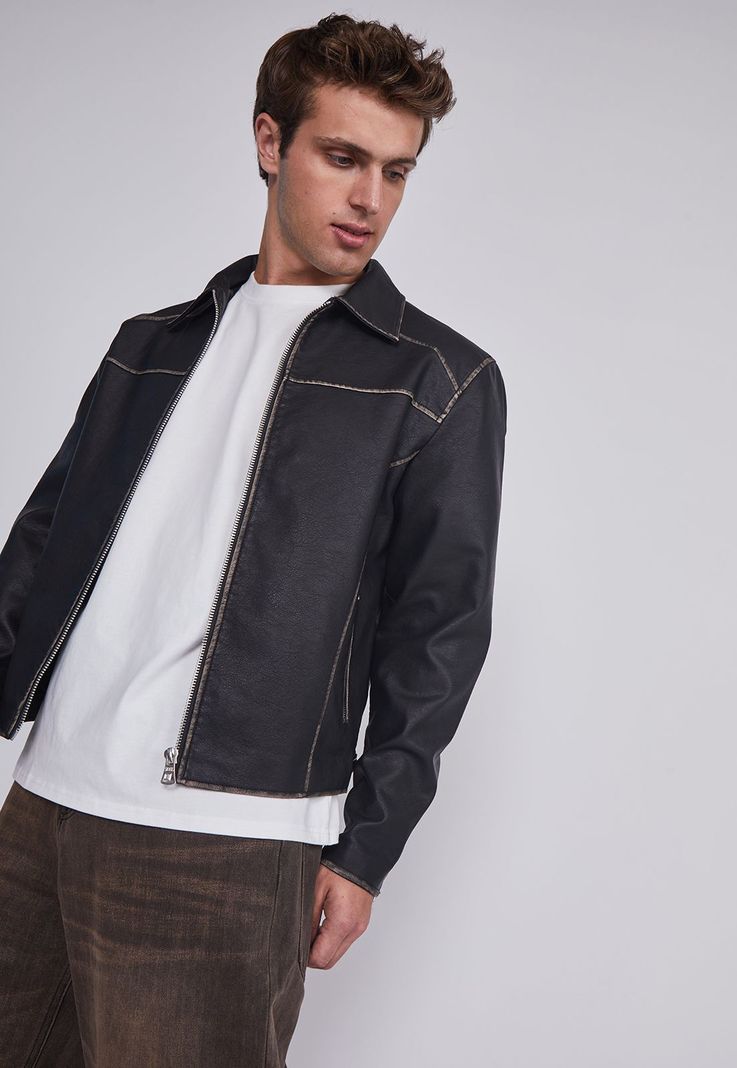 Chaqueta Hombre Motera Negro Sioux-2