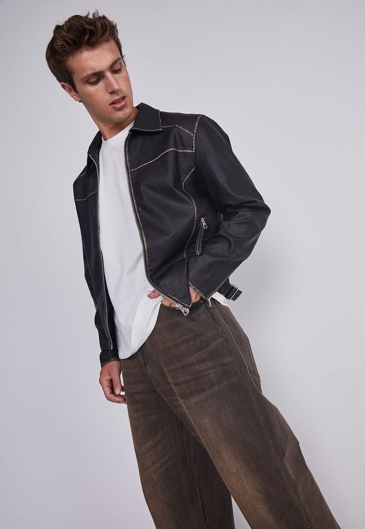 Chaqueta Hombre Motera Negro Sioux-3