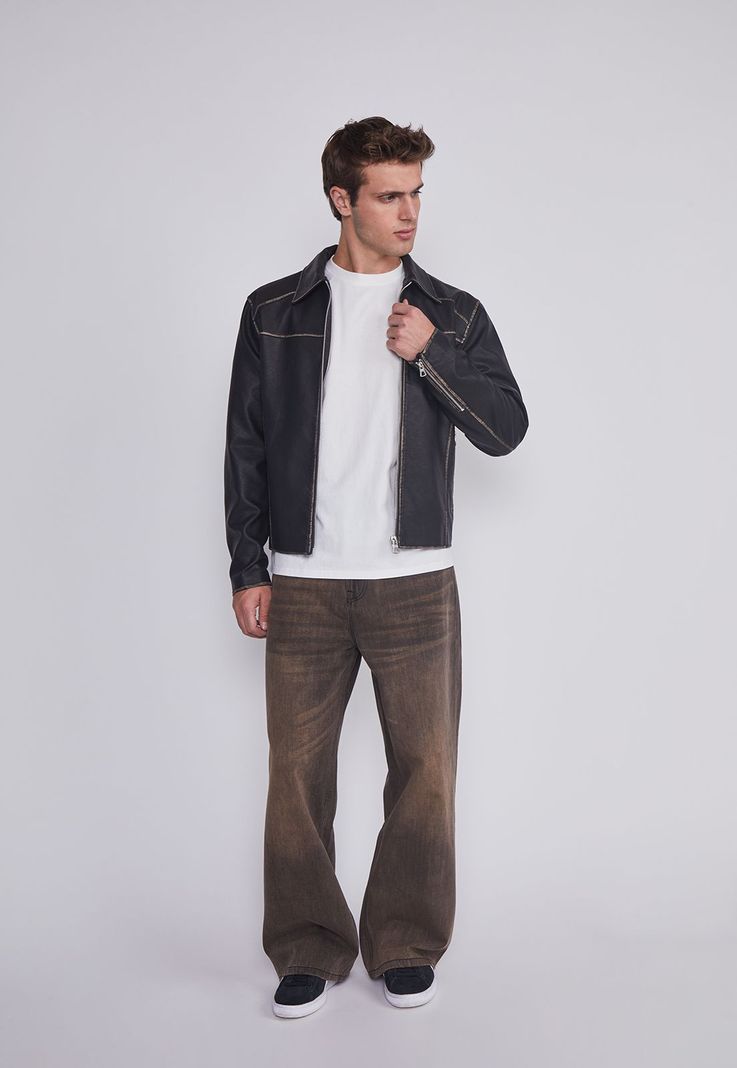 Chaqueta Hombre Motera Negro Sioux-5