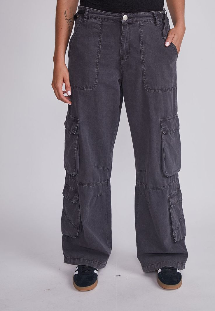 Jeans Mujer Gris Multibolsillos Sioux-0