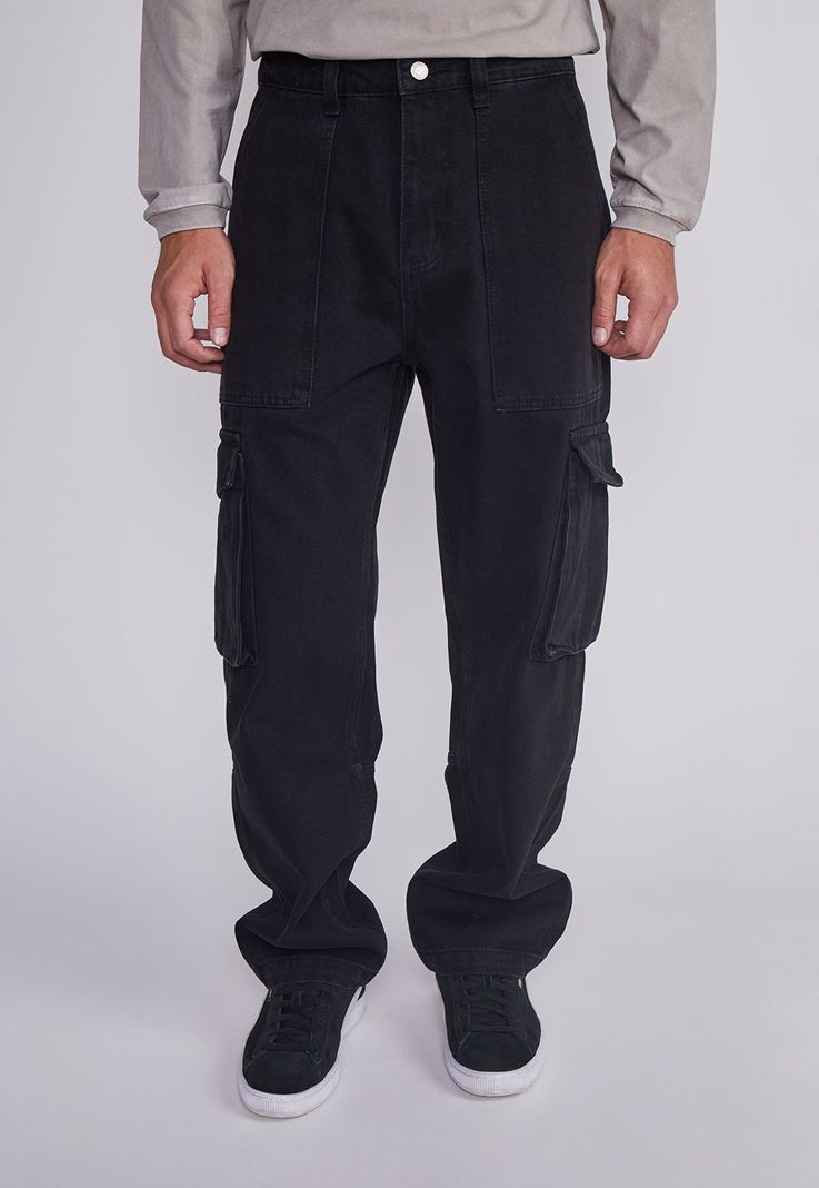 Jeans Hombre Cargo Regular Negro Sioux-0