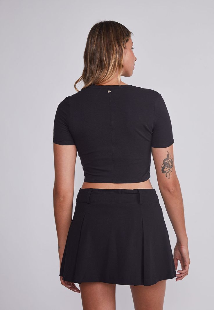 Polera Mujer Negro Costuras Corset Sioux-3