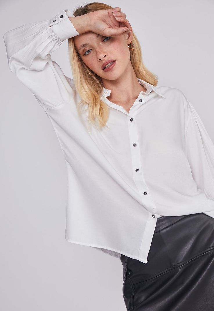 Blusa Mujer Botones Blanco Sioux-0