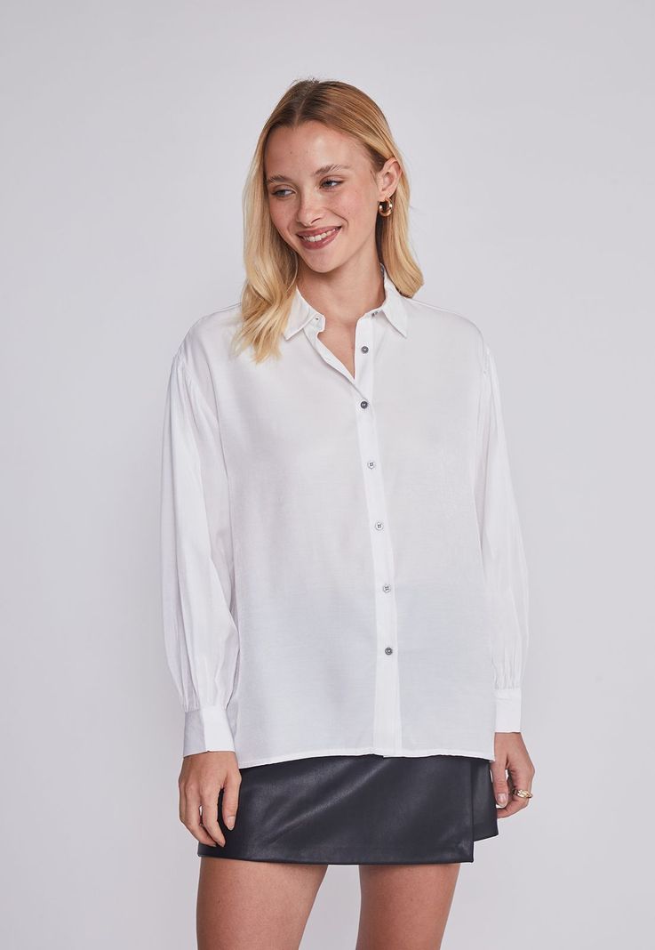 Blusa Mujer Botones Blanco Sioux-1