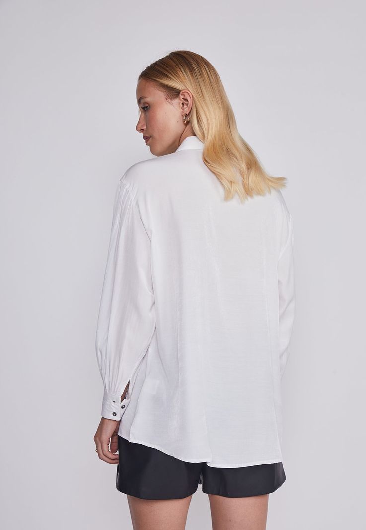 Blusa Mujer Botones Blanco Sioux-3