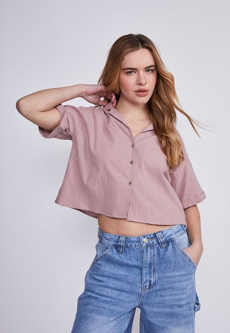 Blusa Mujer Rosado Con Botones Sioux-0