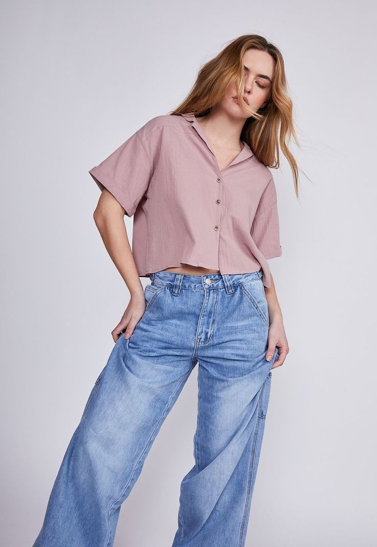 Blusa Mujer Rosado Con Botones Sioux-3