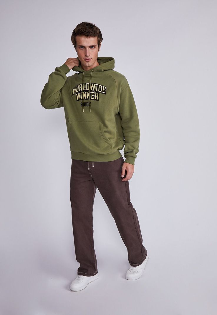 Polerón Hombre Verde College World Wide Sioux-3