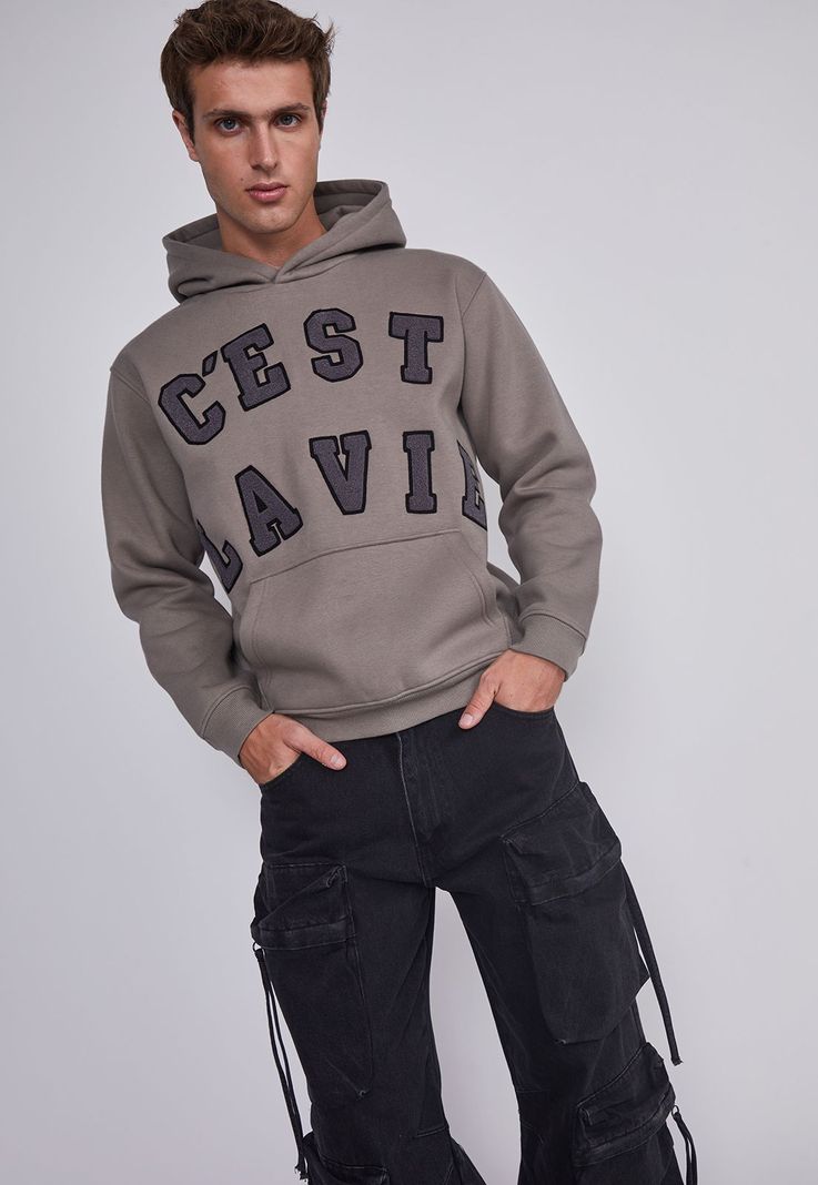 Poleron Hombre 3D College Gris Sioux-2