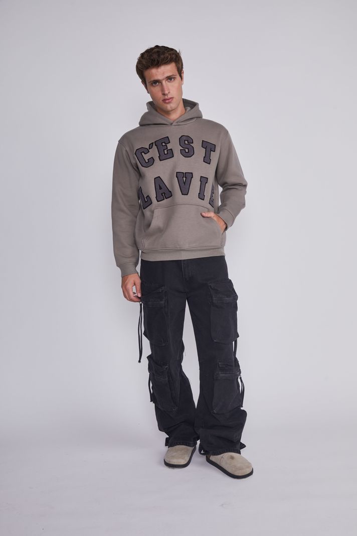 Poleron Hombre 3D College Gris Sioux-4