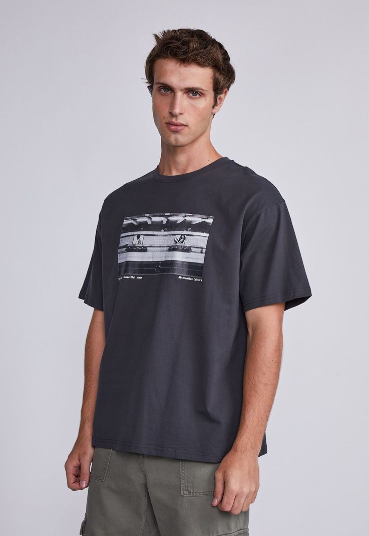 Polera Hombre Negro Station Sioux-0