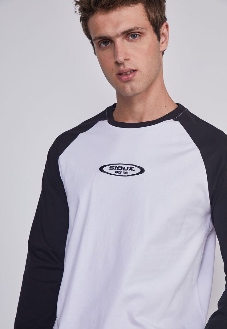 Polera Hombre Bicolor Negro Sioux-2