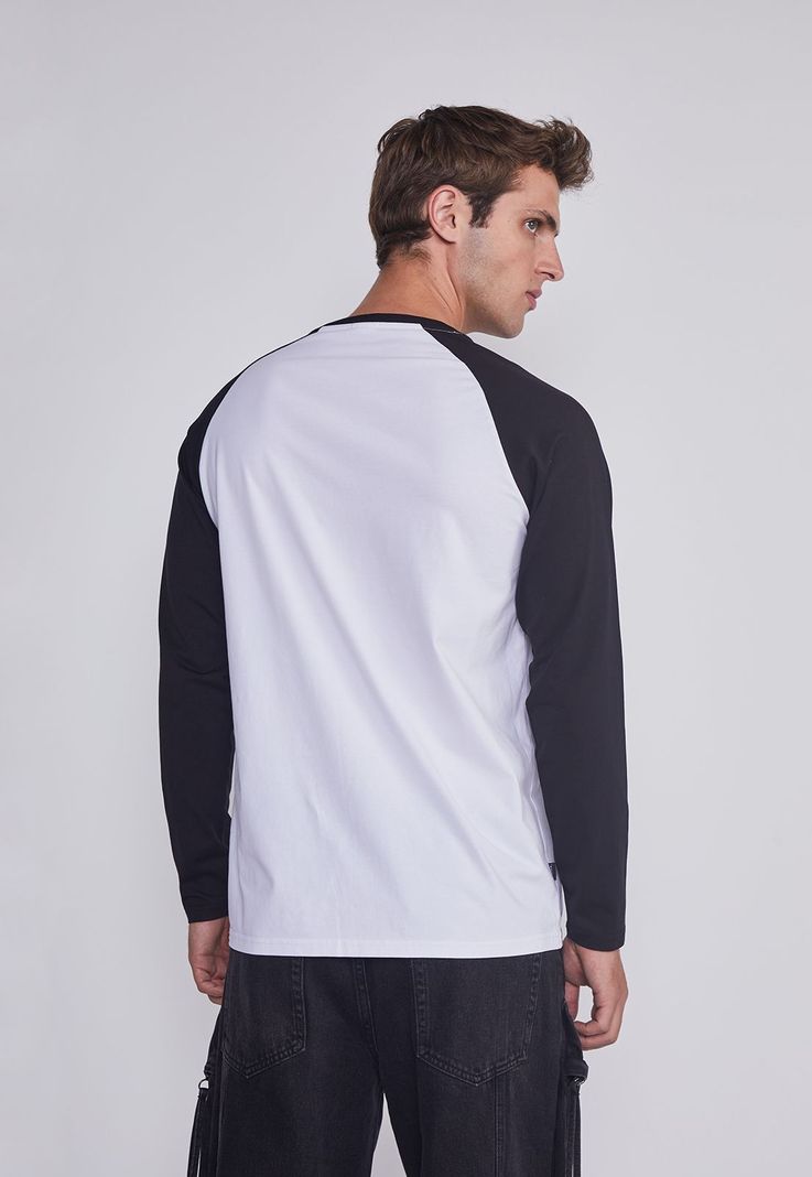 Polera Hombre Bicolor Negro Sioux-3