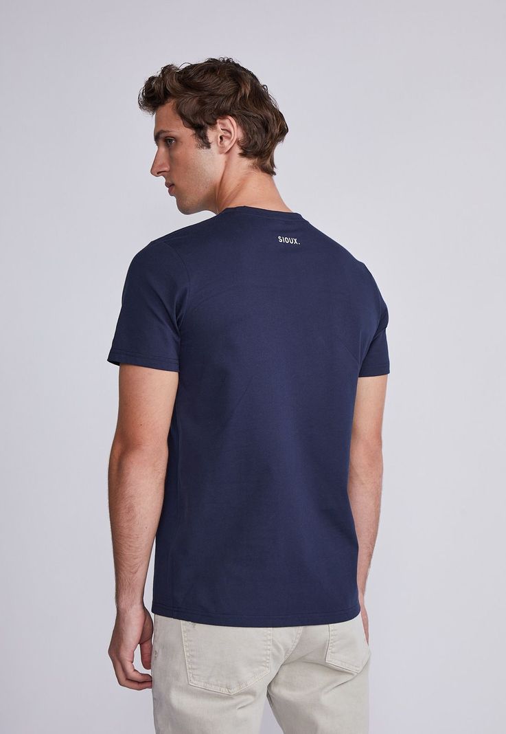 Polera Hombre Azul Calavera Sioux-2