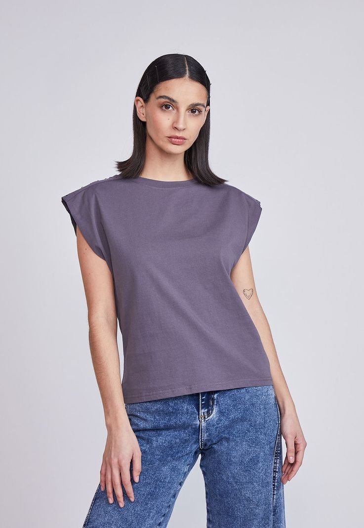 Polera Mujer Brillos Hombros Gris Sioux-0