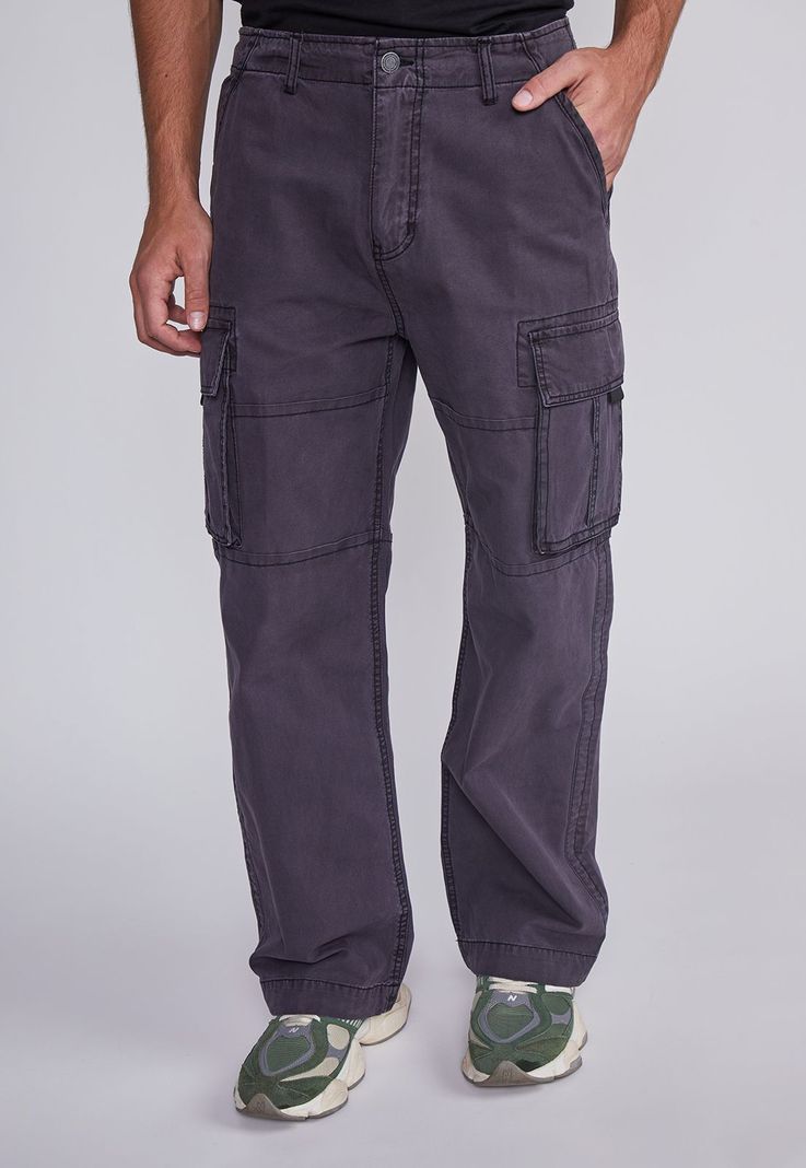 Pantalon Hombre Cargo Ajustable Gris Sioux-0