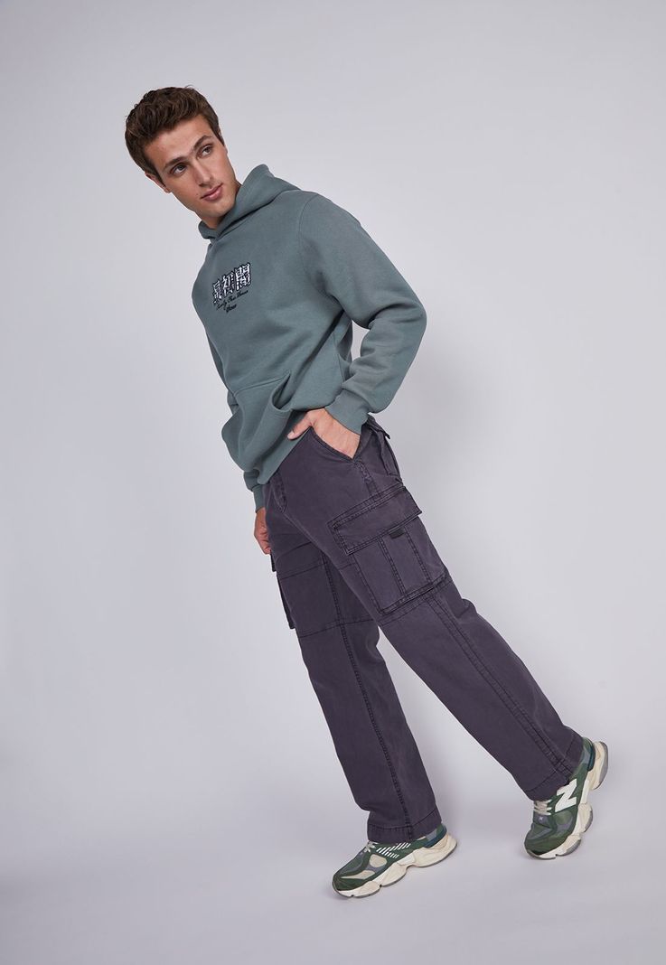 Pantalon Hombre Cargo Ajustable Gris Sioux-2