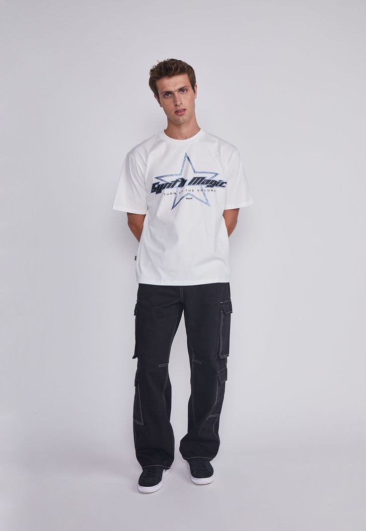 Jeans Hombre Multicargo Contraste Negro Sioux-4