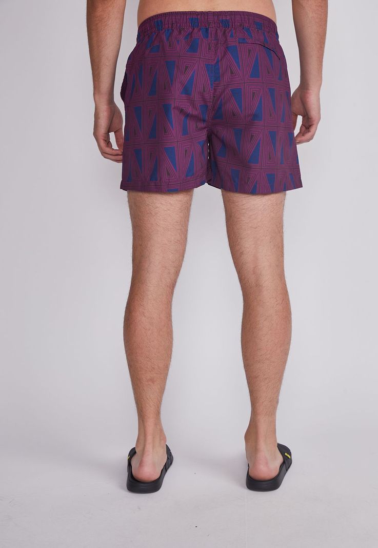 Traje De Baño Hombre Burdeo Geometrico Sioux-3