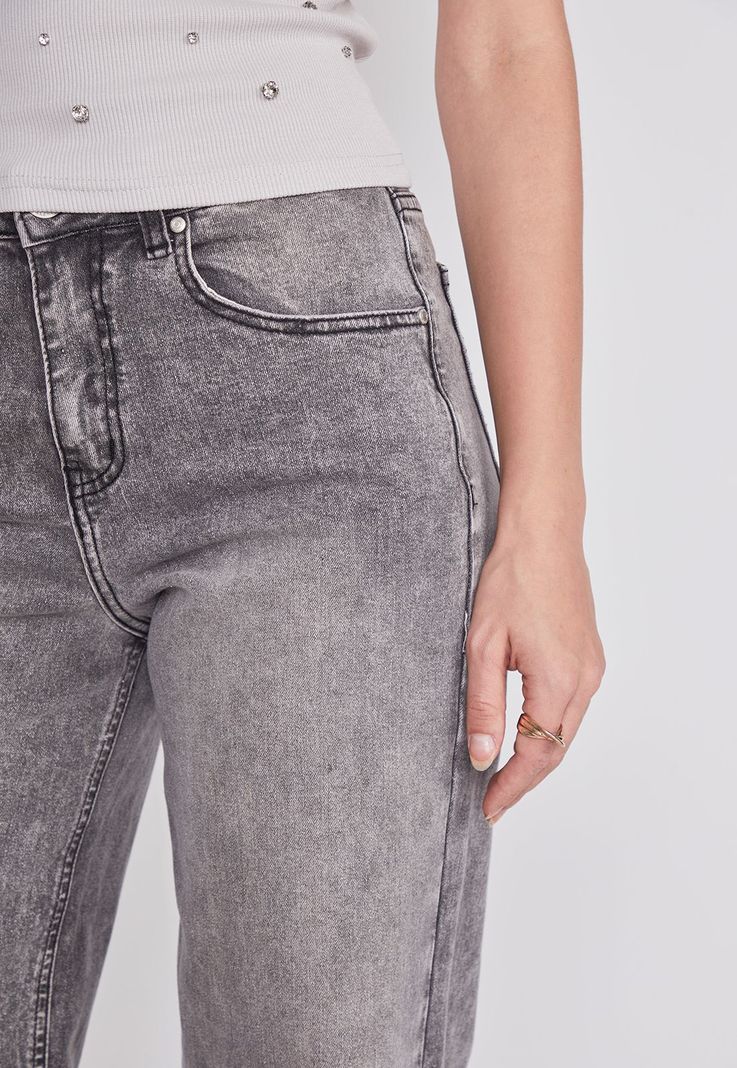 Jeans Mujer Wide Leg Gris Sioux-1